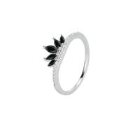 Anillo de plata de ley con corona de hielo y diamantes simple para mujer europea y americana., No. 6, Metal