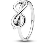 Anillo de Plata de Ley con Nudo Infinito con circonita cúbica Transparente, Plata de Ley
