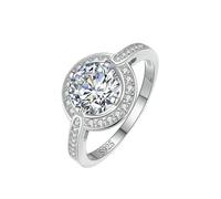 Anillo de plata de ley, joyería redonda europea y americana, US size-6