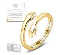 Anillo de plata de ley para mujer, adolescente, ajustable, anillo inspirador de amistad, anillo abierto de amistad, amor, cielo, promesa, anillos de amistad, día de la madre, regalo de cumpleaños para
