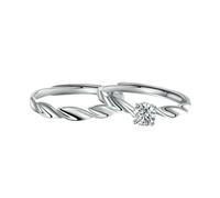 Anillo de plata de ley para mujer que brilla para amantes de las galaxias., Metal