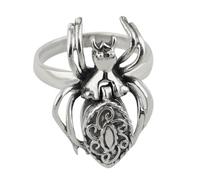 Anillo de plata fina FashionJunkie4Life con diseño de araña venenosa - Tallas 5 a 10, anillos tipo pillbox, 9, Sin piedra preciosa