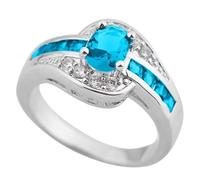 Anillo de plata para el Día de la Madre, anillo de compromiso para mujer, anillo de compromiso ajustable con piedra natal, 10, Aleación de aluminio, Sin piedras preciosas