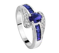 Anillo de plata para el Día de la Madre, anillo de compromiso para mujer, anillo de compromiso ajustable con piedra natal, 10, Aleación de aluminio, Sin piedras preciosas