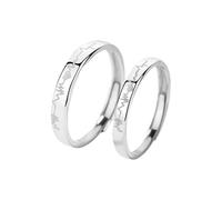 Anillo de plata para mujer, ajustable, anillo para hombre 925, electrocardiograma, ajustable, regalo de cumpleaños para hombre, Ajustable, Plata 925/1000, No Gemstone