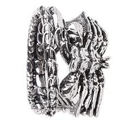 Anillo de plata vintage gótico para motociclista, joyería de calavera, para hombres y mujeres, talla 6-12, anillo apilable