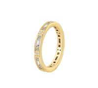Anillo de promesa delicado para mujer, anillos de eternidad con forma geométrica con moissanita, conjuntos de joyas para mujer, T 1/2, Oro amarillo de 9 quilates, Moissanita