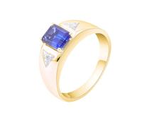 Anillo de promesa para mí mismo, anillo de boda liso, conjunto de joyas geométricas para mujer, J 1/2, Oro amarillo de 9 quilates, Zafiro creado en laboratorio.