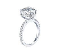 Anillo de promesa para mí mismo, anillos de banda para mujer con corazón de 9,5 mm, moissanita, plata de ley de 3,5 quilates, N 1/2, Plata de ley, Moissanita