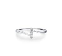 Anillo de propuesta de matrimonio, anillo de compromiso para mujer, diseño trenzado simple con diamante redondo, oro blanco de 18 quilates, talla 50 (15,9)