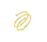 Anillo de propuesta de matrimonio, anillo de compromiso para mujer, líneas multicapa con moissanita, oro amarillo, Oro amarillo 9 quilates, Moissanita