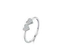 Anillo de propuesta de matrimonio, anillo de oro blanco de 14 quilates con diamante de plata, talla 61 (19,4), regalo de boda