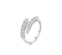 Anillo de propuesta de matrimonio, anillo de promise para mujer, con moissanita, plata de 18 quilates, oro blanco, talla 56 (17,8)