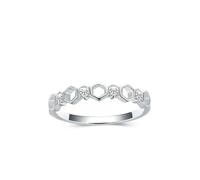 Anillo de propuesta de matrimonio, anillos de boda para mujer, hexágono hueco con moissanita, plata de 18 quilates, oro blanco, talla 60 (19.1)