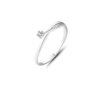 Anillo de propuesta de matrimonio, anillos de compromiso para mujer, diamante redondo de 9 quilates, oro blanco de 9 quilates, talla 50 (15,9)
