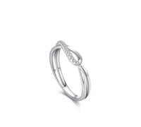 Anillo de propuesta de matrimonio, anillos de mujer para dedo medio con diamantes artificiales de plata 9 K, oro blanco, talla 54 (17,2)