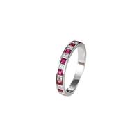 Anillo de pulgar para mujer, diseño de fila de anillo de boda cuadrado de 0,1 quilates, esmeralda de laboratorio, rubí de laboratorio, zafiro de laboratorio con moissanita, oro blanco de 9 K, 14 y 18