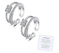 Anillo de regalo de To My Daughter Spinner Fidget Ansiedad Anillo de meditación giratorio ajustable para hija Inspiración Hija Anillos, Cobre, otro