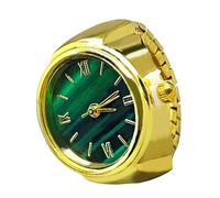 Anillo de reloj - Elegante reloj de anillo | Elegante reloj de dedo | Pequeños relojes de anillo verde para declaraciones de moda únicas, comodidad de cronometraje y uso diario, dorado, Refer