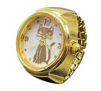 Anillo de reloj genuino para decir la hora, anillo de reloj vintage, anillo redondo grueso, anillo ajustable de plata, anillo de joyería de reloj de moda anillos solitario, talla única, Metal, Sin