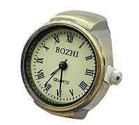 Anillo de reloj genuino para decir la hora, anillo de reloj vintage, anillo redondo grueso, anillo ajustable plateado, anillo de joyería de moda anillos chocolate, talla única, Metal, Sin piedras