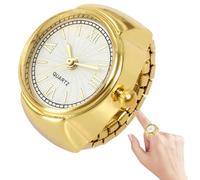 Anillo de reloj, reloj de anillo | Reloj de anillo portátil | Pequeños relojes creativos para hombres y mujeres, accesorio de moda para fiestas, fechas, vacaciones, dorado, Petit cadre intérieur