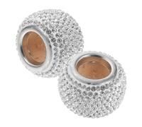 Anillo de Reposacabezas de Coche 2 Piezas, Gemas | Cobre y Rhinestone, Ajuste, Instalación Fácil y Lavable, Blanco para Asiento