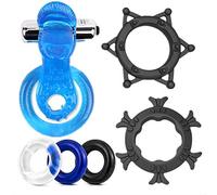 Anillo de retardo masculino, anillos de fitness de vibración de silicona, juego de juguetes B`D`S`M enhancer Time