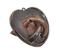 Anillo de rompecabezas de bloqueo de corazón, accesorio mágico de metal vintage para desbloquear ilusiones y desafíos mentales