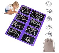 Anillo de Rompecabezas, Metal, Juegos Inteligencia Acero, for física y Mente for Adultos, for desafío Recuerdo Fiesta, con Bolsa(Style E)