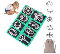 Anillo de Rompecabezas, Metal, Juegos Inteligencia Acero, for física y Mente for Adultos, for desafío Recuerdo Fiesta, con Bolsa(Style D)