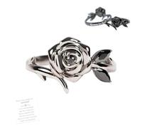 Anillo de Rosa Negra Fuerte como la Mierda: Amor Propio, Anillo de Rosa Negra Floreciendo desde la Oscuridad, Anillos de Amor Propio Quemados y Sobrevividos, Joyería Inspiradora Personalizada (9)