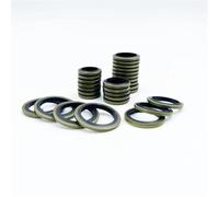 Anillo de sellado con sello adherido, tornillo de drenaje de aceite, juego de arandelas de sello combinadas, plomería 5/6/8/10/12-24 Juntas de enfriador de aceite Junta filtro de acei(M5-M16 100PCS)