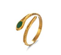 Anillo de serpiente ajustable dorado vintage retro serpent anillos abiertos vintage serpiente anillos con ojos verdes serpiente ajustable anillo Dainty Serpent Open Retro Joyería Regalo para Mujeres