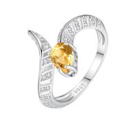 Anillo De Serpiente De Plata De Ley 925 Para Mujer, Con Piedras Preciosas De Corte De Pera, Anillo Envolvente Apilable, Banda Para El Dedo Índice Midi, Joyería Gótica Punk Ajustable, Regalo Con C