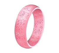 Anillo de silicona de 5,7 mm, joyería europea y americana para mujer, anillo de pareja, accesorios deportivos con purpurina, anillo para mujer, E, Gel de sílice, Sin piedras preciosas