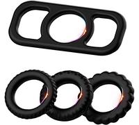 Anillo de silicona para el pene para hombres, 4 tamaños diferentes, anillo elástico para el pene ampliadores de pene, anillo de apoyo erecto, juguete sexual para juegos, color negro