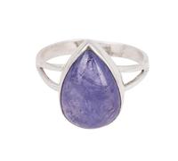 Anillo de tanzanita natural, anillo de plata de ley 925, hecho a mano con piedras preciosas para mujer, Piedra preciosa., Tanzanita azul