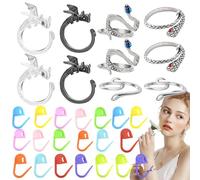 Anillo De Tensión De Hilo,Anillo De Ganchillo Para Dedo, 10 anillos guía de hilo ajustables con diseño animal, Tensor de guía de hilo ajustable de aleación de zinc