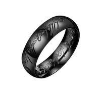 Anillo de titanio de acero 3D tallado de «El Señor de los Anillos», chapado en oro de 24 quilates, anillo de titanio chapado en oro de 24 quilates para hombre, anillo de acero inoxidable para hombre