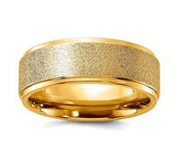 Anillo de titanio pulido cortado con láser en el centro amarillo Ip de 8 mm, regalo de joyería para mamá, US 9.5 | EU 61 | DE 19.5 | JP 19 | UK S 3/4, Metal Titanio, Sin piedras preciosas
