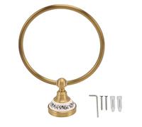 Anillo de Toalla Latón Antiguo Soporte para Baño Montaje en Pared Redondo Diseño Vintage Azul y Blanco Accesorios de Baño