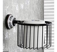 Anillo de Toalla Retro/Portapapel higiénico/Gancho para Bata/Portaescobillas Serie de Bronce Negro de cerámica de Cobre Antiguo, C