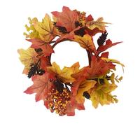 Anillo de Vela de otoño | Autumno de Acción de Gracias Maple Maple Leaf Candle Ring | Garland de de Calabaza de | Piece Central de la Corona de Festival para la Mesa, el hogar y la DEC