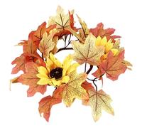 Anillo de Vela de otoño | Autumno de Acción de Gracias Maple Maple Leaf Candle Ring | Garland de de Calabaza de | Piece Central de la Corona de Festival para la Mesa, el hogar y la DEC