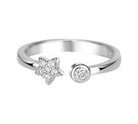 Anillo Decorativo de Dedo para Mujer, Estrella Abierta, Cobre Plata | Acabado Pulido, Retención de Color, Pieza Práctica y Decorativa, Estilo Simple y Delicado para Ocasiones