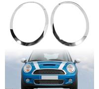 Anillo Decorativo Para Faros Delanteros Compatible con BMW MINI COOPER R55 R56 R57 R58 R59,Cubierta de Anillo para Faros Delanteros,Embellecedores de Anillo de Cubierta de Lámpara Antiniebla (Plata)
