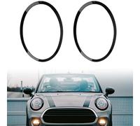 Anillo Decorativo Para Faros Delanteros Compatible con MINI COOPER F55 F56 F57 2014-2018,Cubierta de Anillo para Faros Delanteros,Embellecedores de Anillo de Cubierta de Lámpara Antiniebla(Negro)