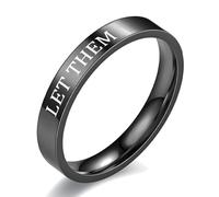 Anillo Déjalos Sonar, Anillo Inspirador Grabado de Acero Inoxidable, AnilloNegro de Motivación Déjalos Sonar, AnilloMotivador de Amor Propio, Joyería para Parejas (8)