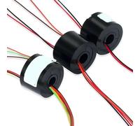 Anillo deslizante de eje hueco, Anillo colector eléctrico de orificio pasante 2/4/6 canales 220 V 2 A Eje hueco Diámetro 5-7 mm(7mm 4channels)